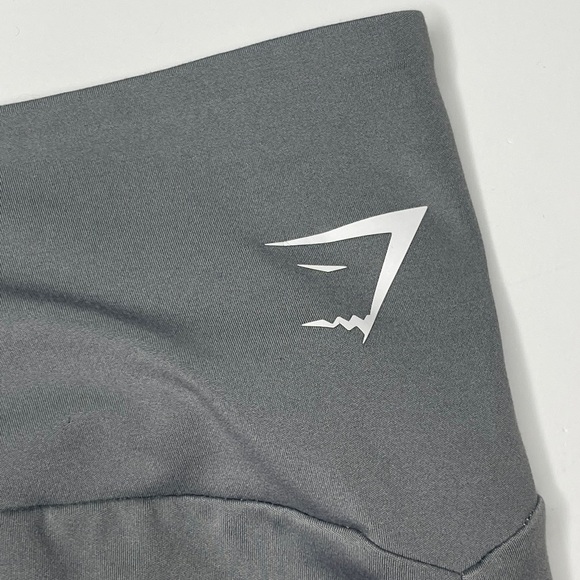 Gymshark M Logo High-rise Training Leggings Super Soft Gray Workout Smooth - Picture 4 of 5